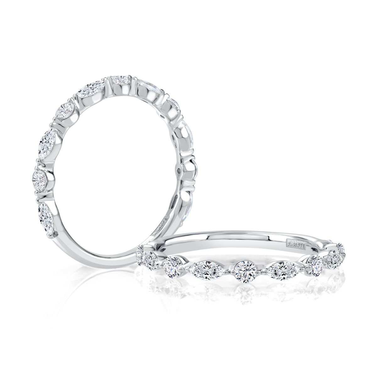 Platinum and Diamond Stackable Wedding Band
