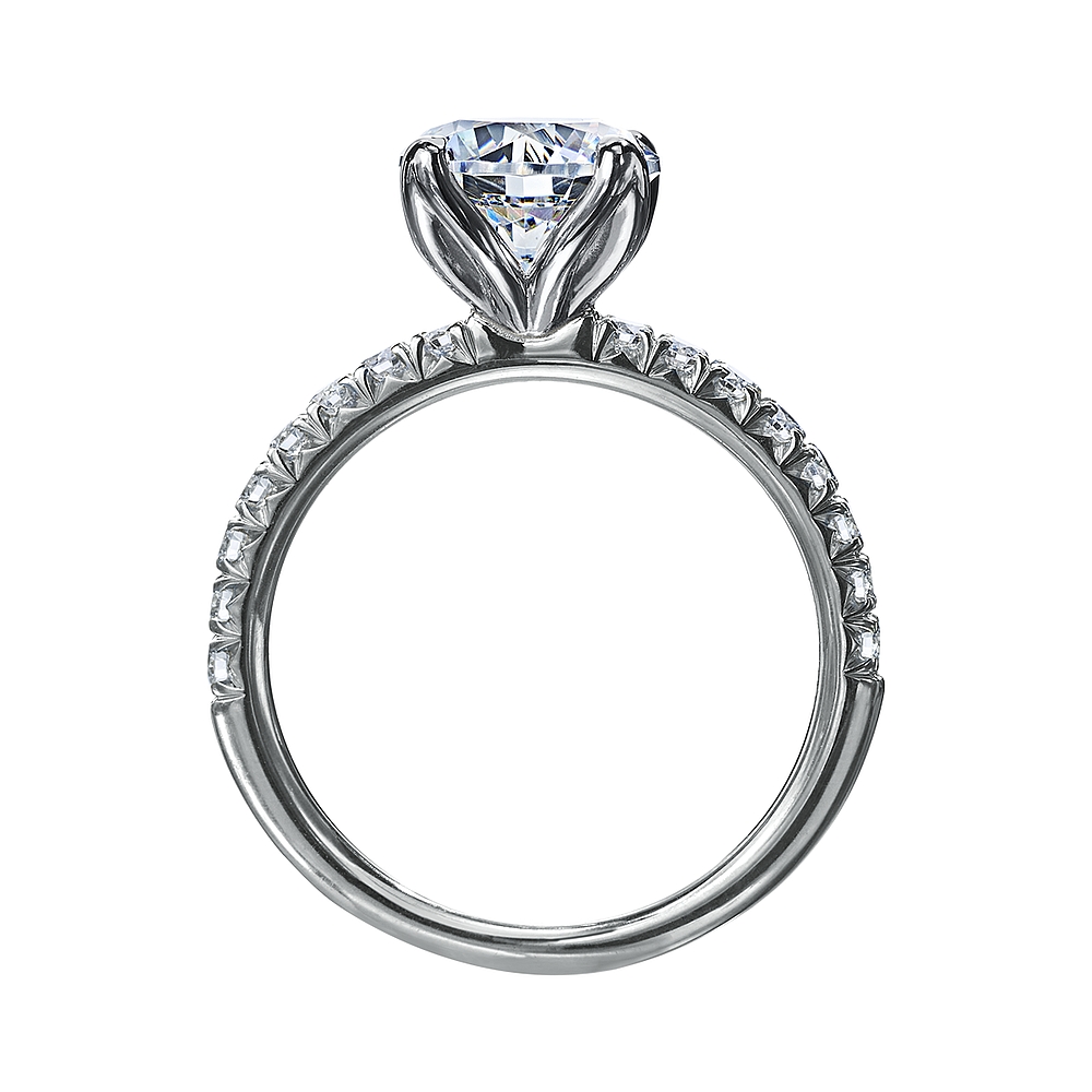 Platinum Pave Solitaire Engagement Ring Mounting