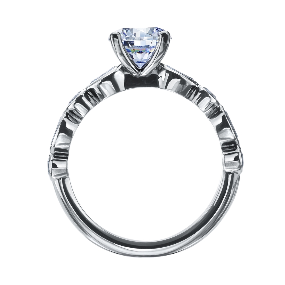 Platinum Diamond Accented Engagement Ring Mounting