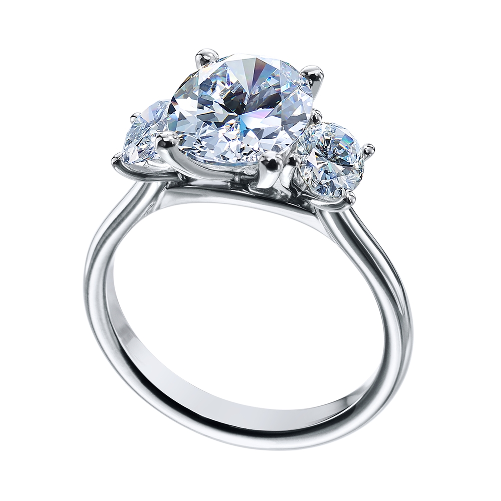Three Stone Engagement Ring Mounting