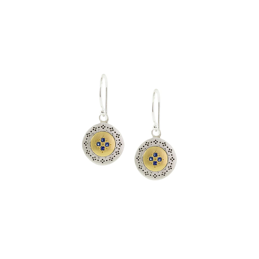 Silver and Gold Four Star Harmony Earrings