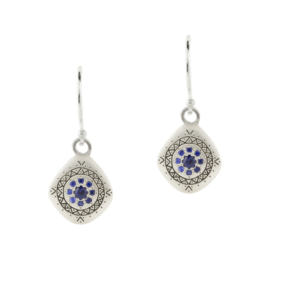 Sterling Silver and Sapphire Memories Drop Earrings