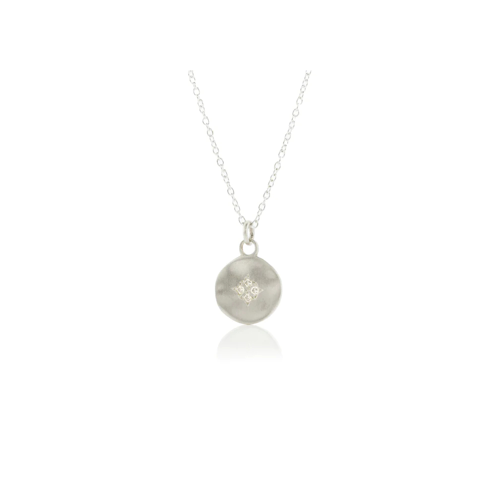 Sterling Silver and Diamond 4-Star Wave Necklace