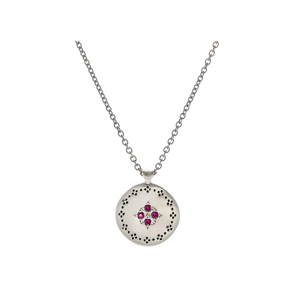 Sterling Silver and Ruby Nostalgia Pendant Necklace
