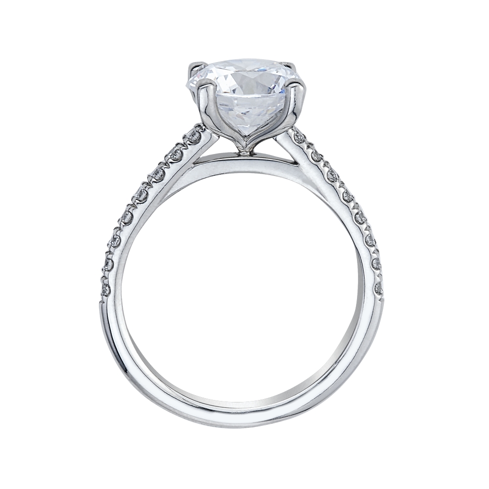 Platinum and Micro Pave Engagement Ring Mounting