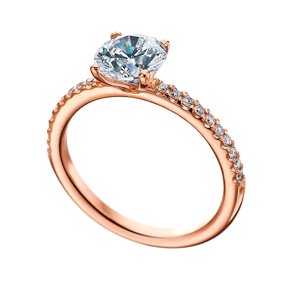 Rose Gold and Micro Pave Engagement Ring Mounting