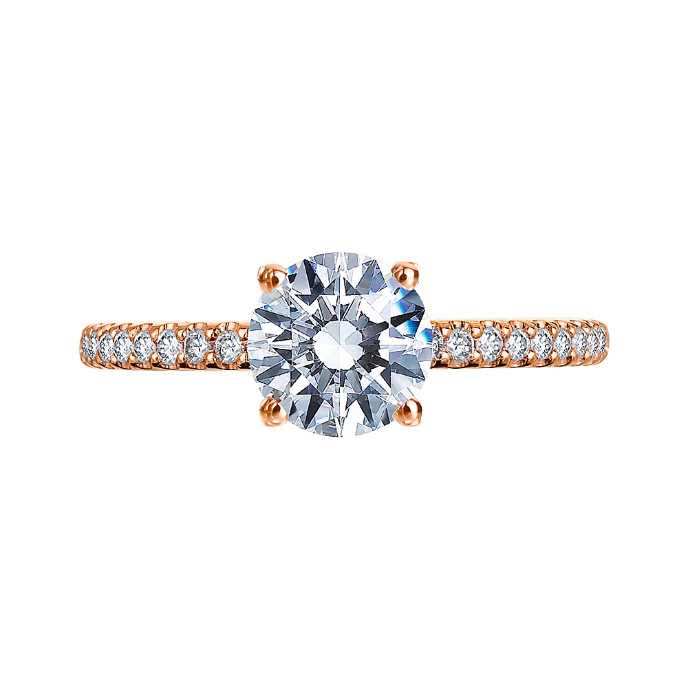 Rose Gold And Micro Pave Engagement Ring Mounting