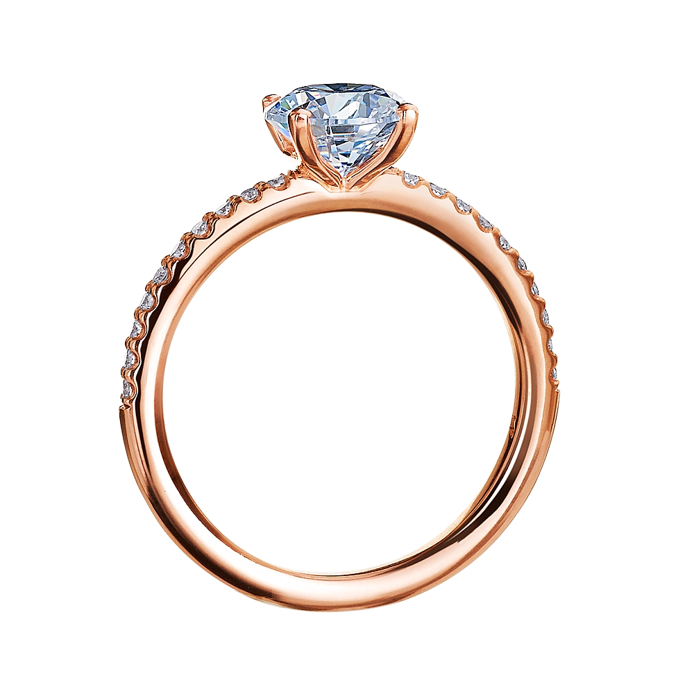 Rose Gold and Micro Pave Engagement Ring Mounting