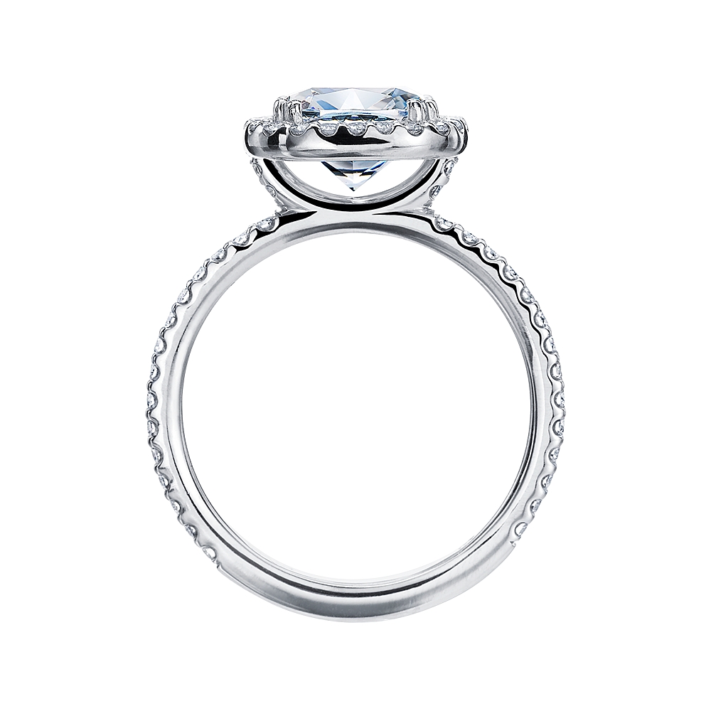 Platinum and Diamond Halo Engagement Ring Mounting
