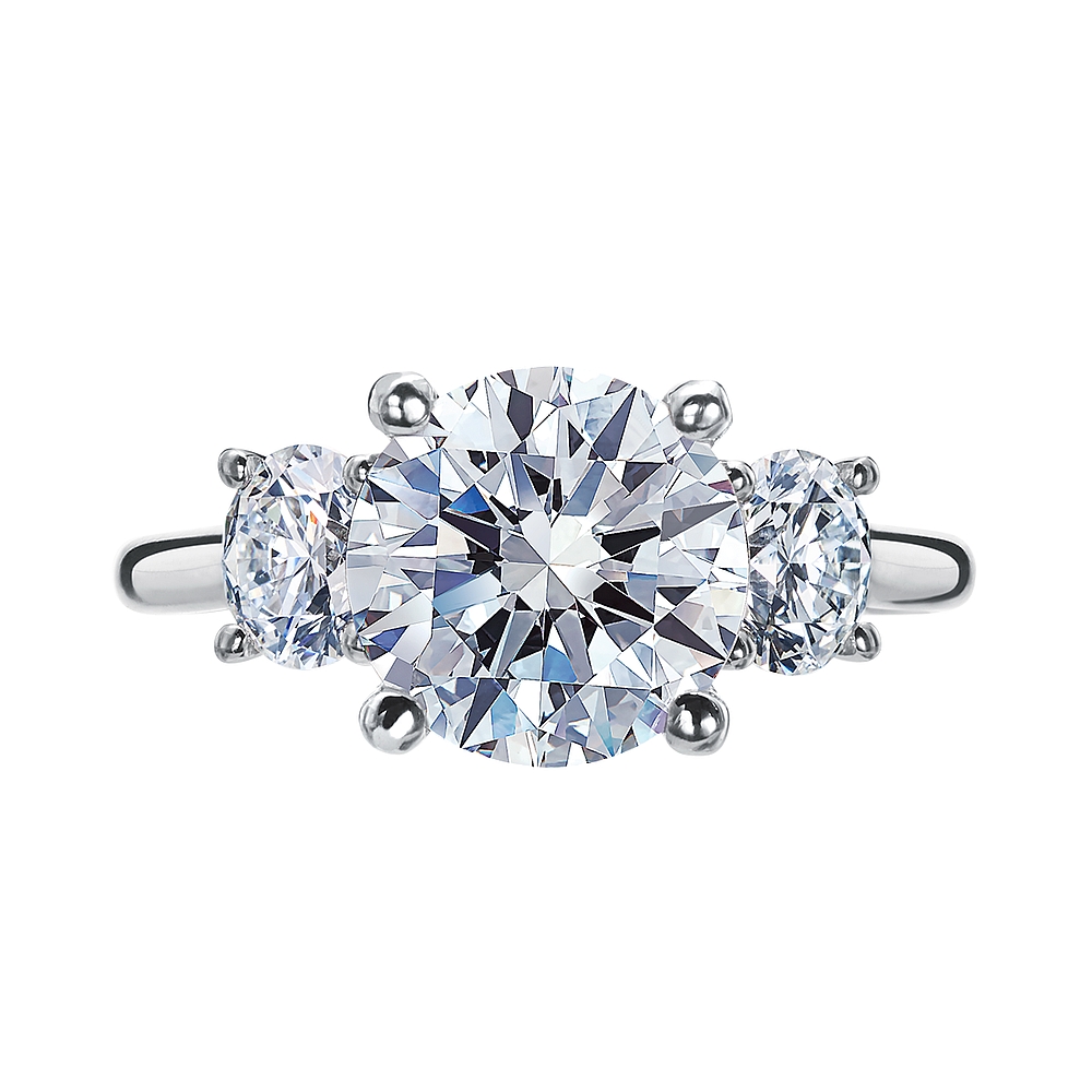 Platinum and Diamond Three Stone Engagement Ring Mounting