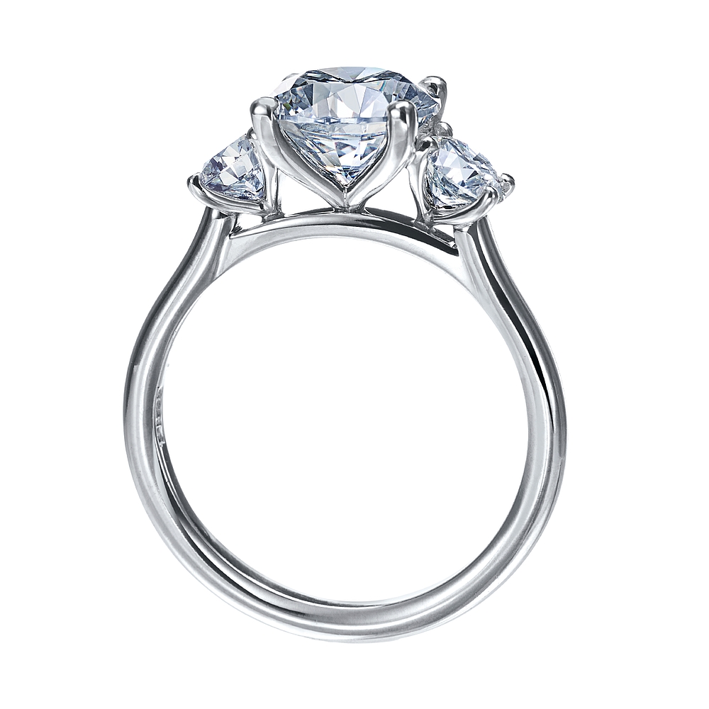 Platinum and Diamond Three Stone Engagement Ring Mounting