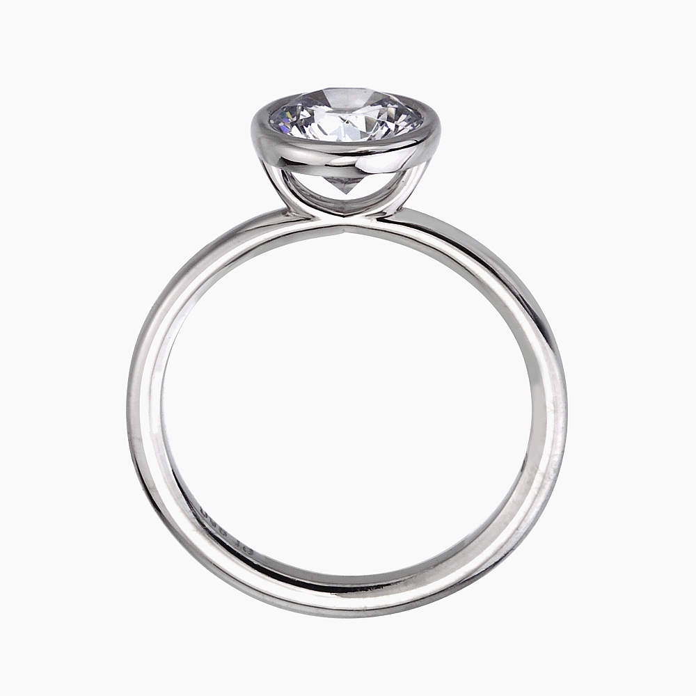 Platinum Bezel Solitaire Engagement Ring Mounting