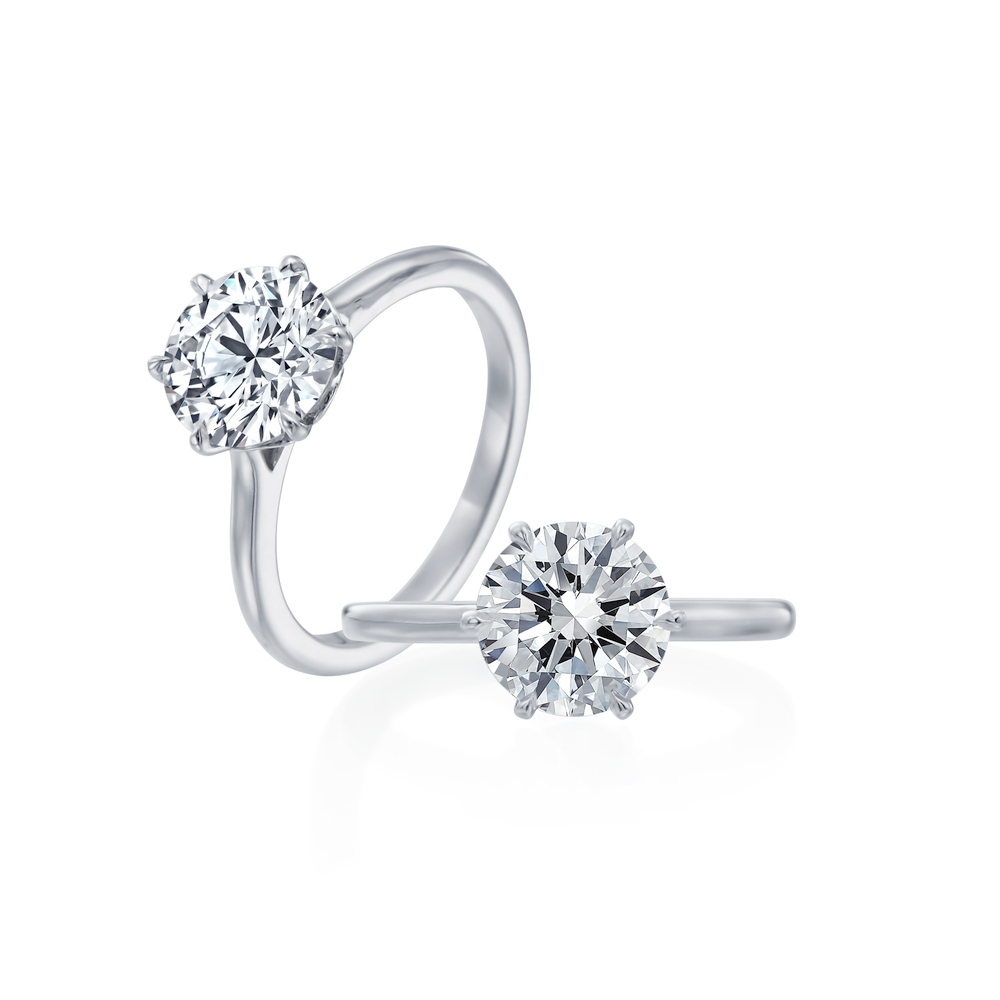 Platinum Open Petal Solitaire Engagement Ring Mounting