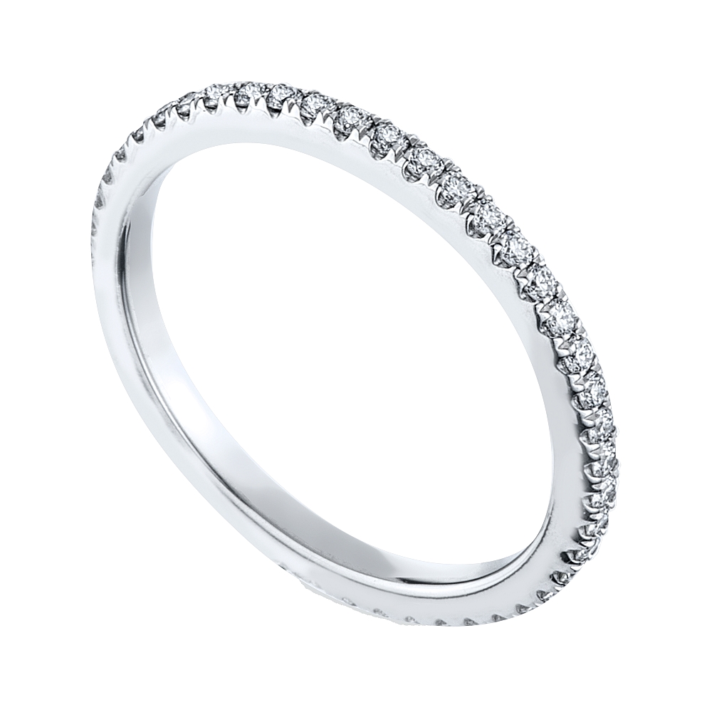 Platinum and Diamond Micro Pave Set Eternity Wedding Band