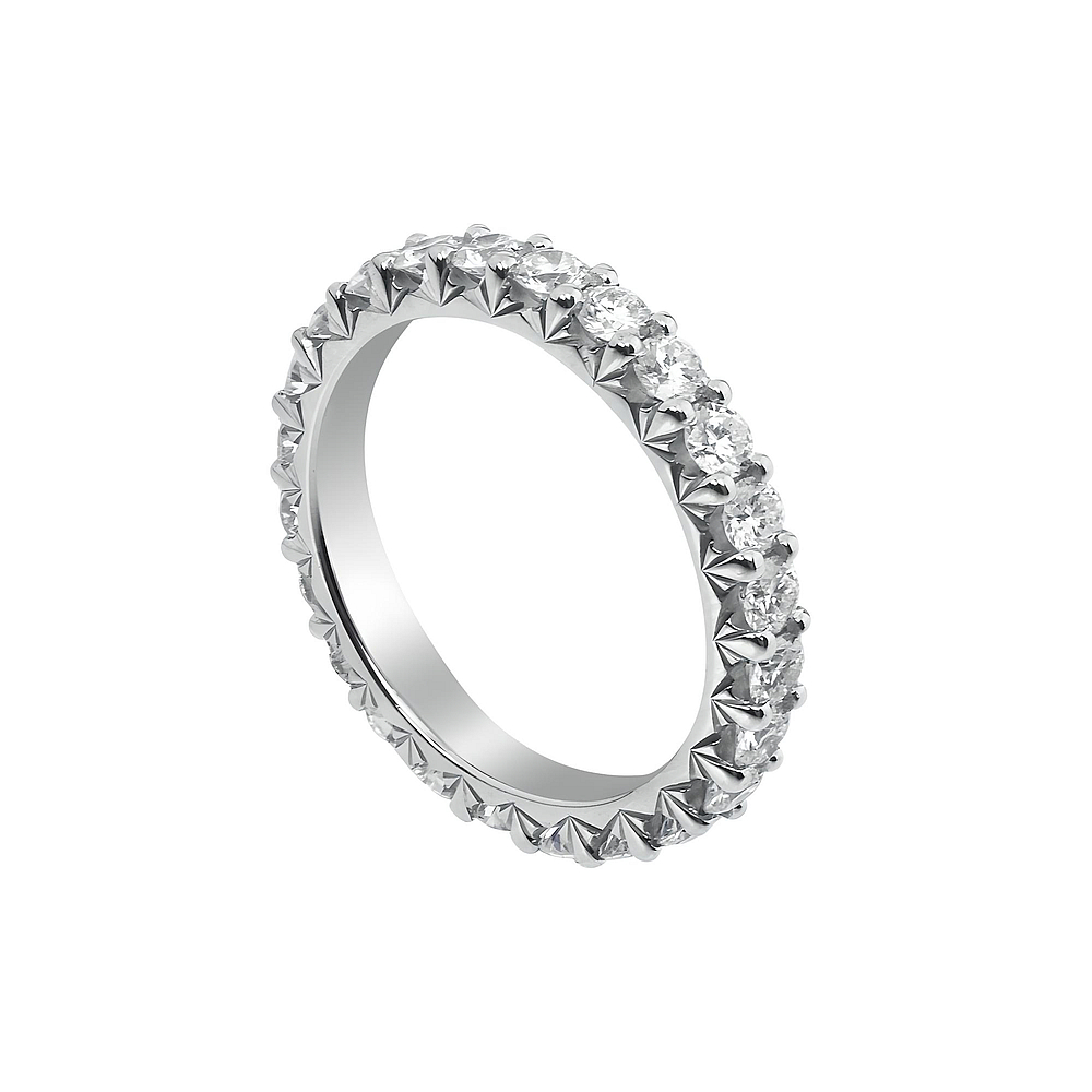 Platinum and Diamond Royal Prong Eternity Wedding Band