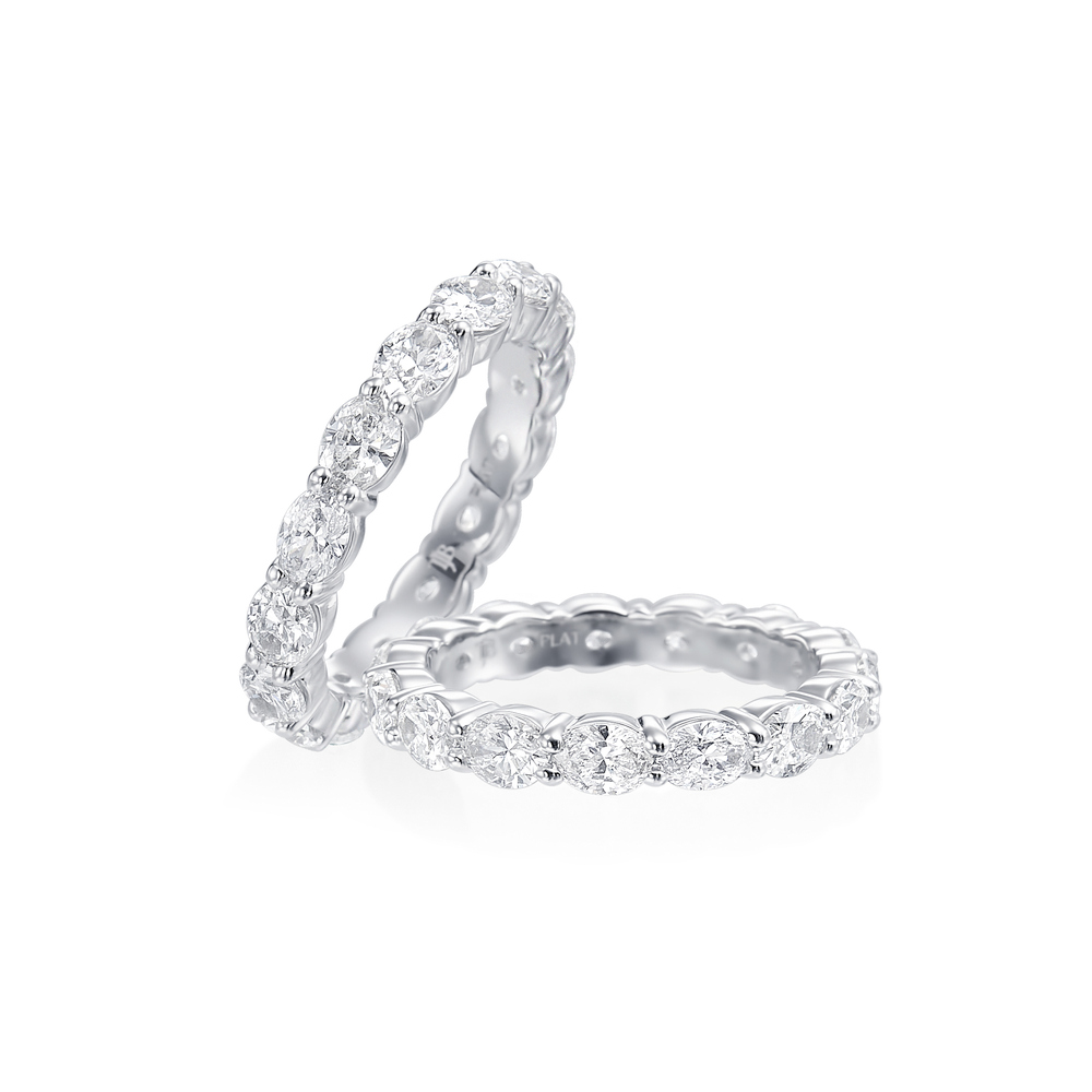 Platinum and Diamond East West Oval Band