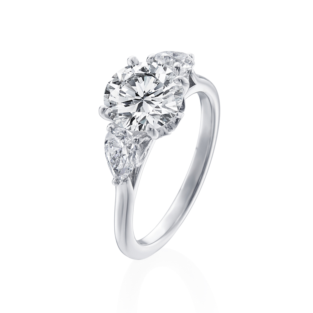 Platinum and Diamond Three Stone Engagement Ring Mounting
