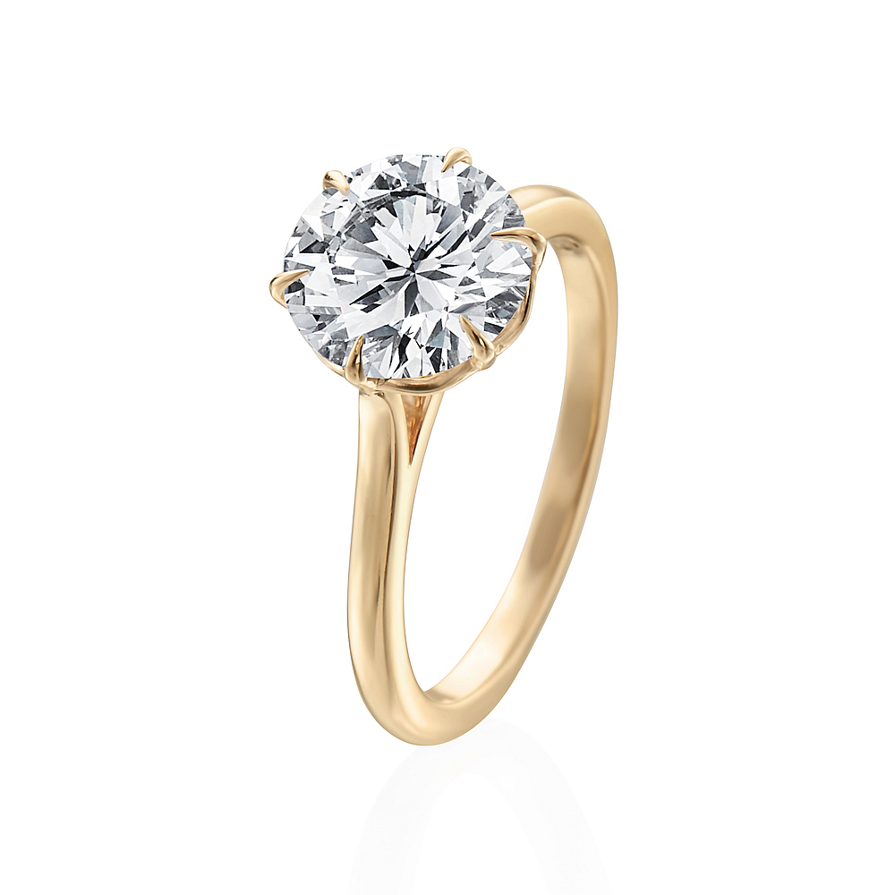 Rose Gold Six Prong Solitaire Engagement Ring Mounting
