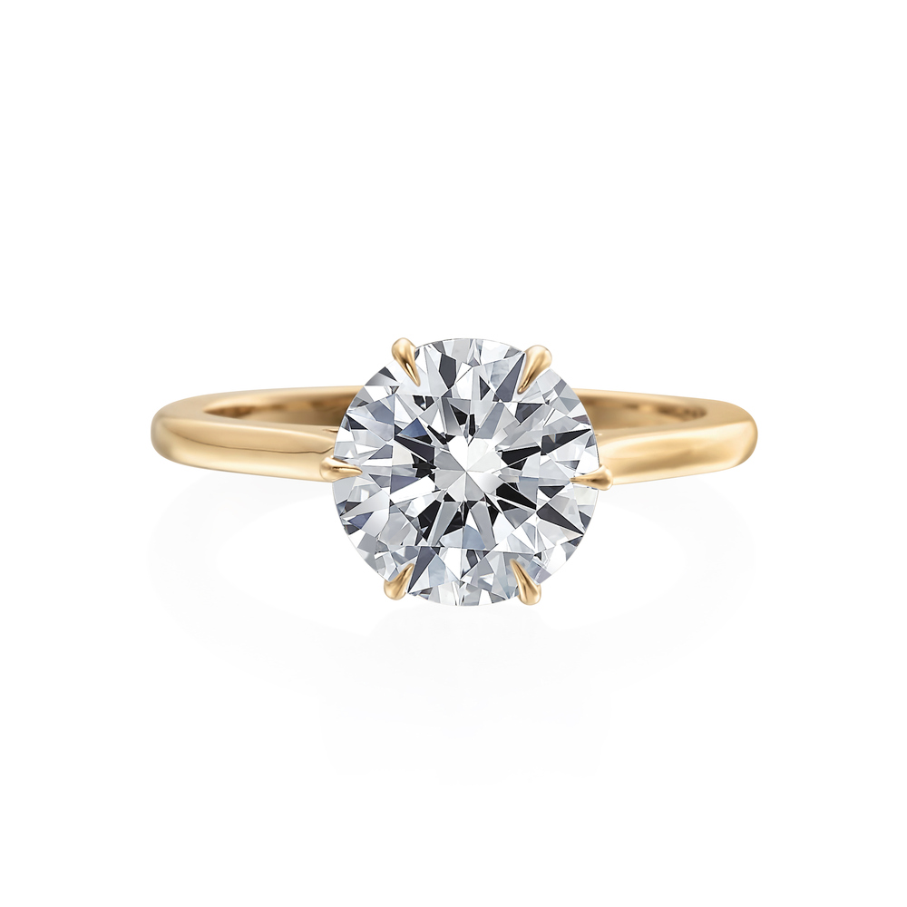 Rose Gold Six Prong Solitaire Engagement Ring Mounting