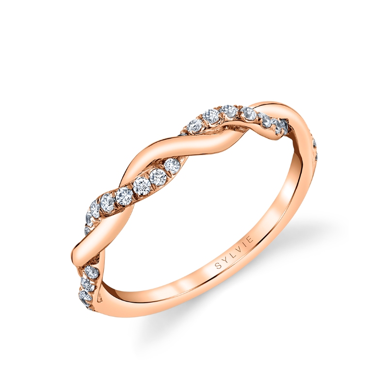 Round Cut Spiral Diamond Wedding Ring - Gabrielle