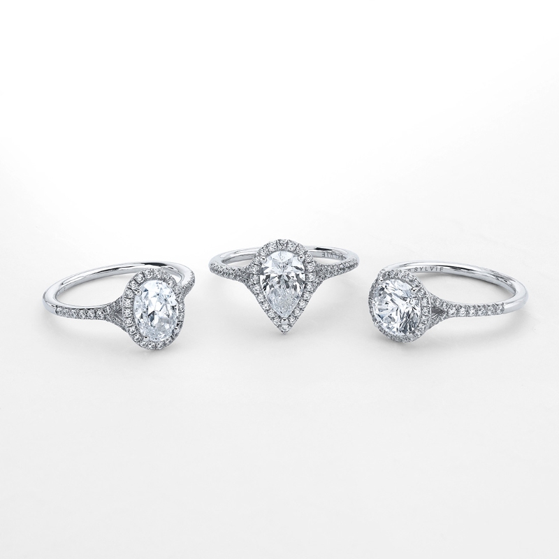 Round Cut Halo Engagement Ring - Alexandra