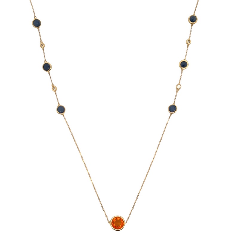Bezel Set Spirit Necklace in 14K Yellow Gold