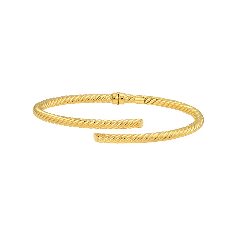 3mm Twisted Tube Bypass Bangle in 14Y