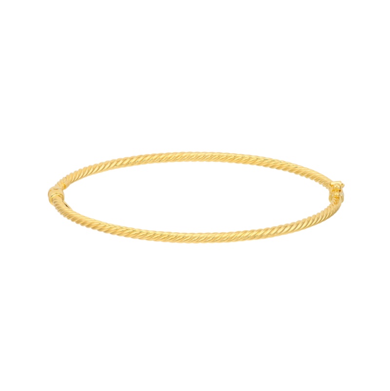 14K Yellow Gold Twisted Tube Bangle