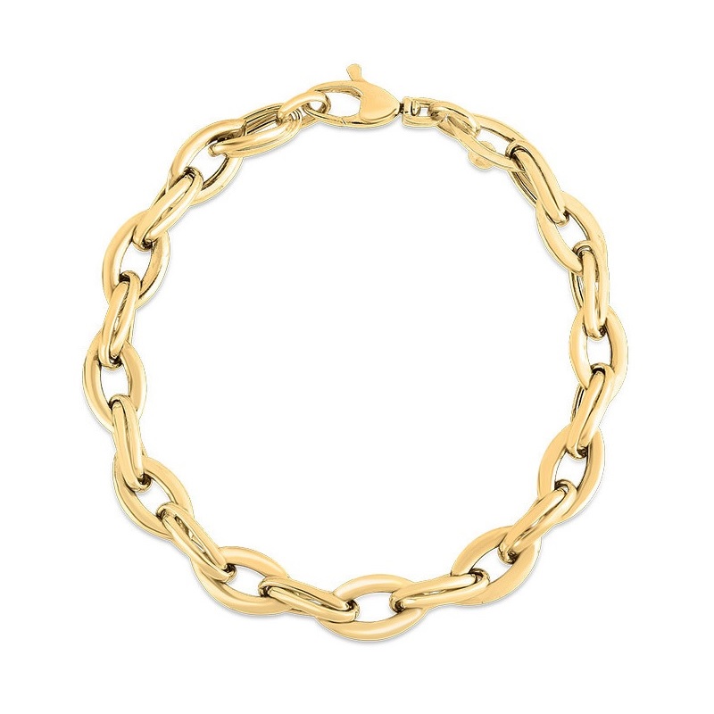 Roberto Coin Designer Gold Almond Link Bracelet