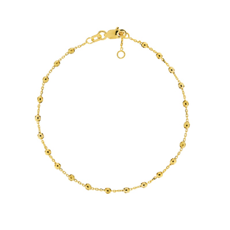 14K Yellow Gold Beaded Bracelet