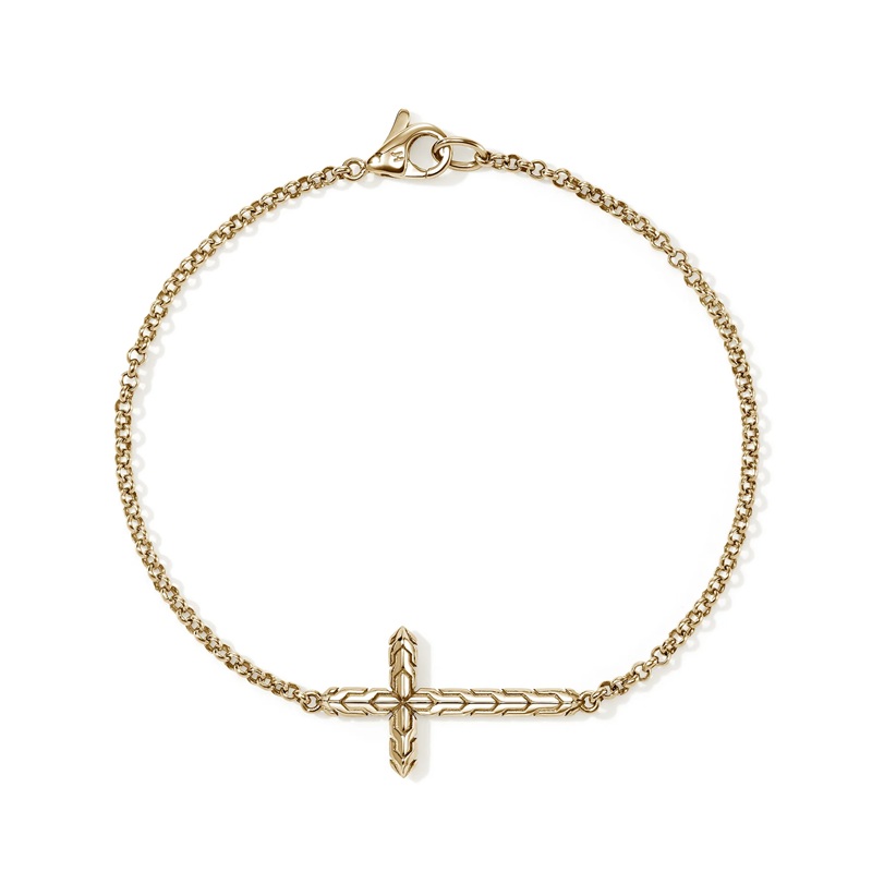 John Hardy Essential Cross Bracelet in 14K Yellow Gold