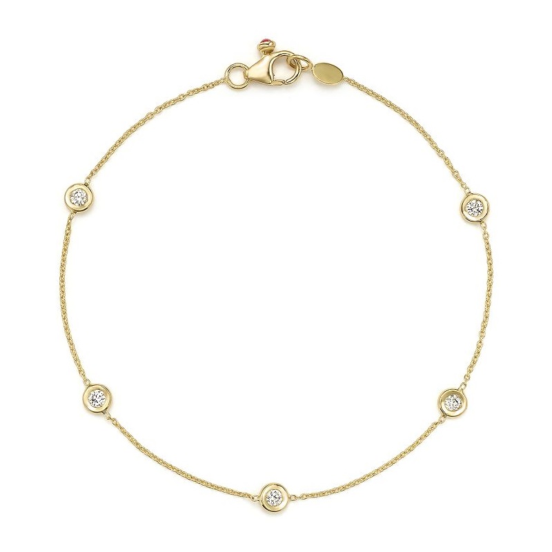 Roberto Coin 18K DBI Five Bezel Set Diamond Bracelet
