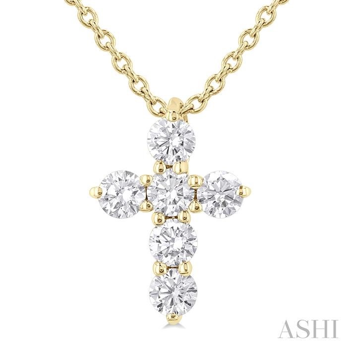 Ashi 1/4 CTW Petite Diamond Cross Necklace