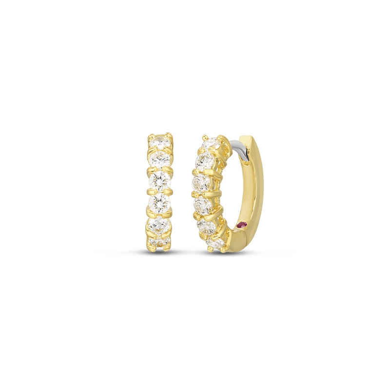 Roberto Coin Diamond Huggie Hoops