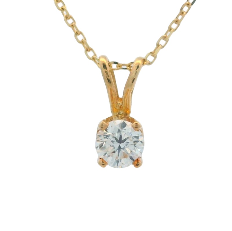 0.25ct Diamond Solitaire Pendant in 14K Yellow Gold