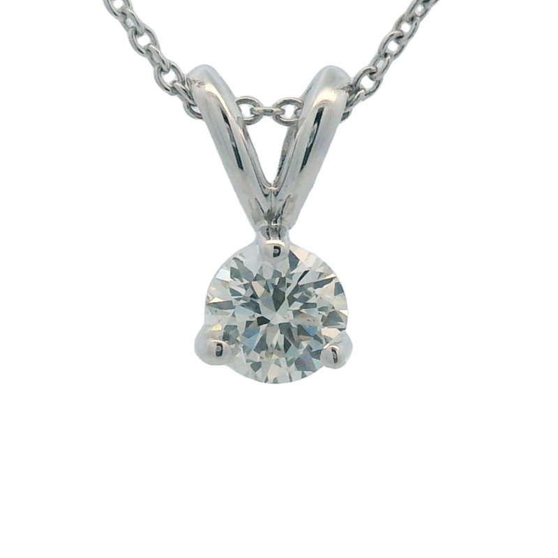 0.30ct Diamond Solitaire Necklace in 14K White Gold