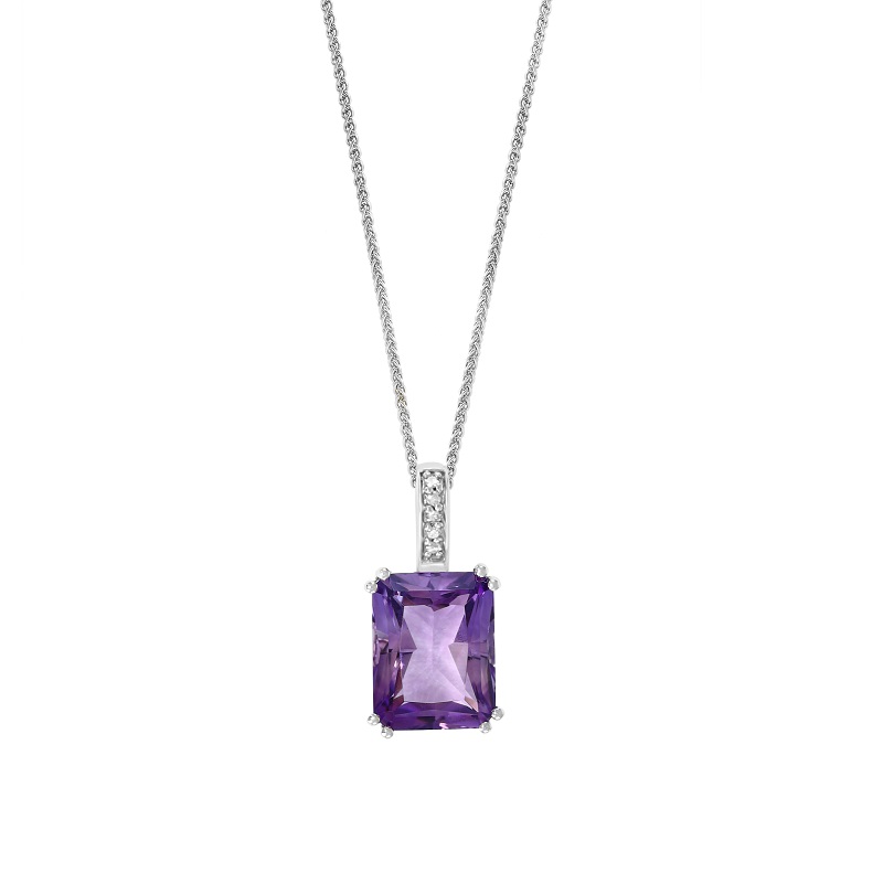 14W Amethyst and Diamond Necklace