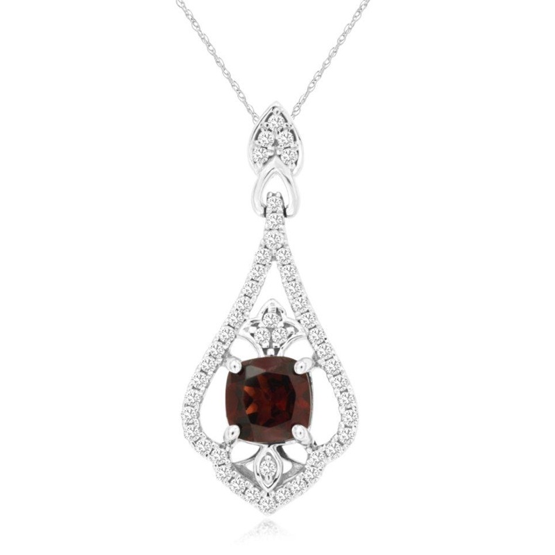 Vintage-Inspired Garnet and Diamond Necklace