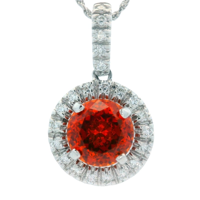 Garnet Spirit Pendant with Halo