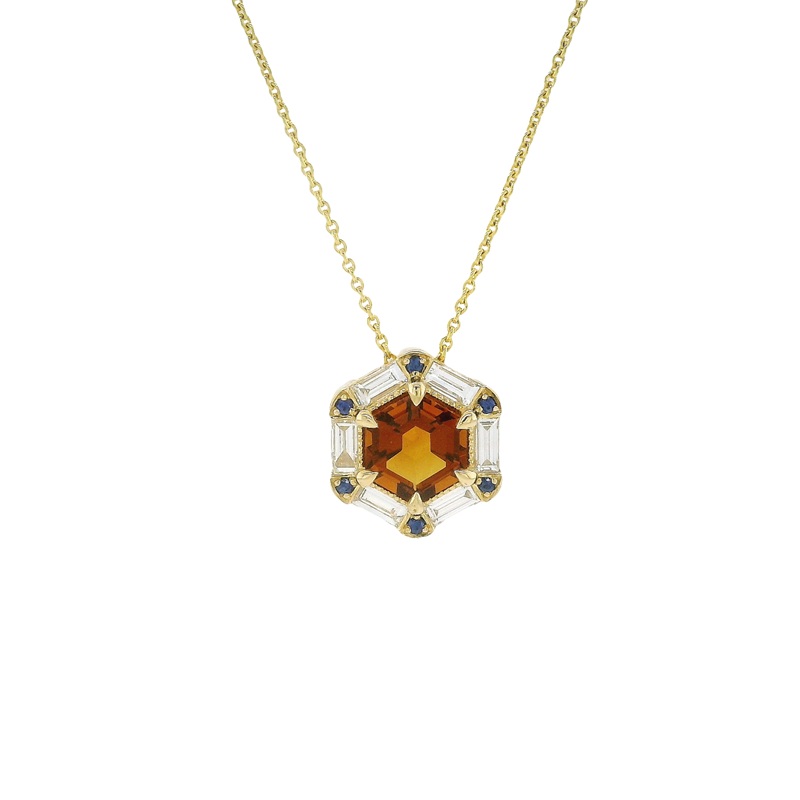 Hexagon Spirit Pendant in Yellow Gold