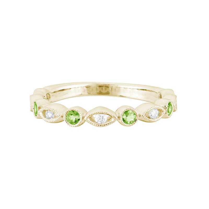 Peridot and Diamond Stacking Band