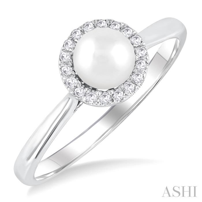 Ashi Pearl and Diamond Halo Ring