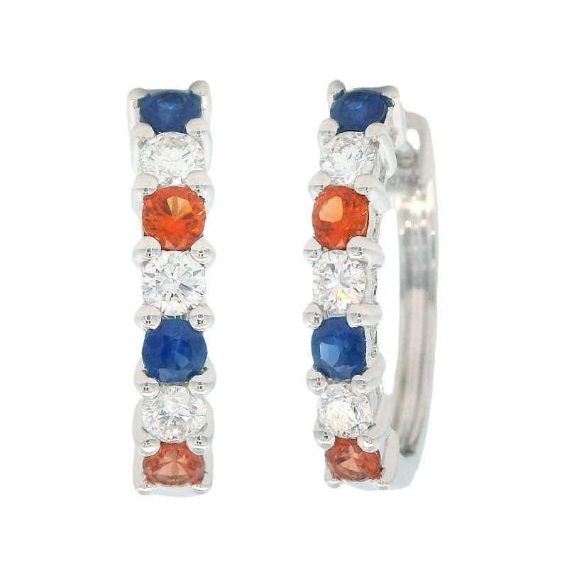 Sapphire and Diamond Huggies