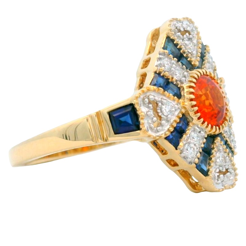 Hidden Heart Sapphire and Diamond Spirit Ring
