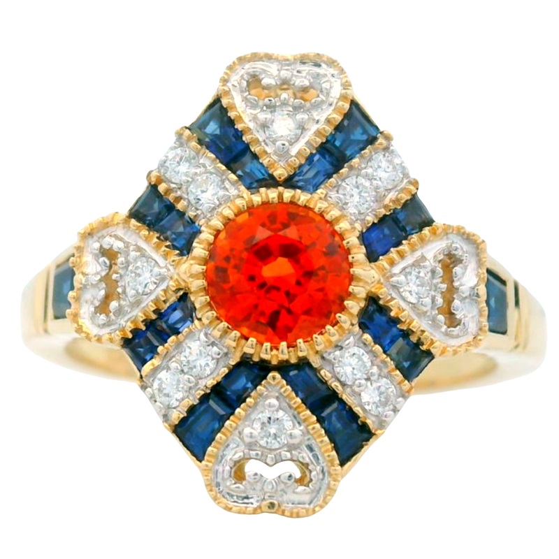 Hidden Heart Sapphire and Diamond Spirit Ring