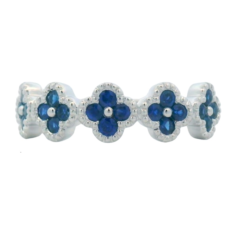 Blue Sapphire Clover Band