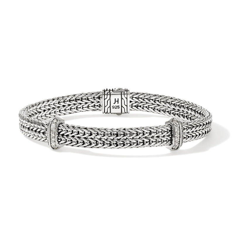 John Hardy 6mm Icon Link Bracelet with Diamonds in Sterling Silver