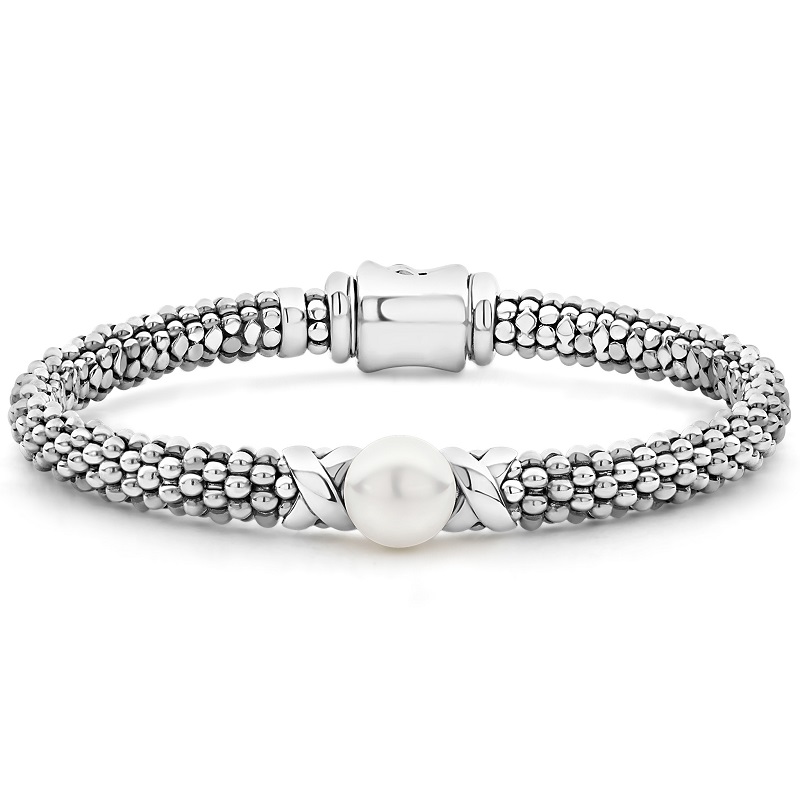 Lagos Silver X Pearl Caviar Bracelet