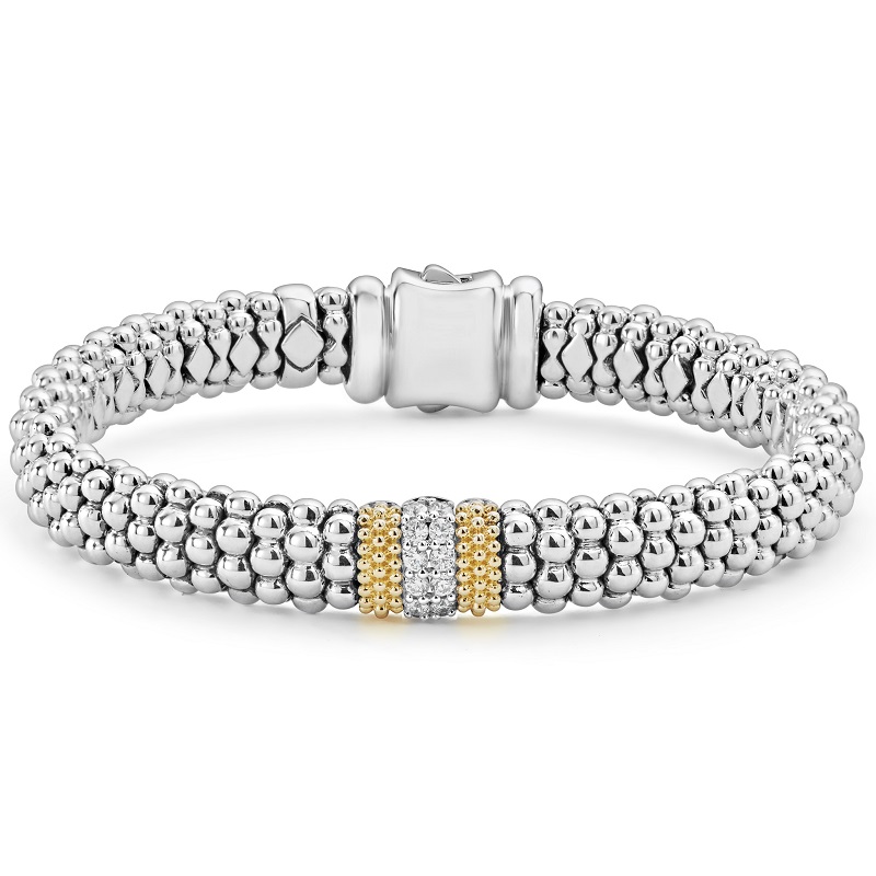 Lagos 9mm Single Station Diamond Caviar Bracelet