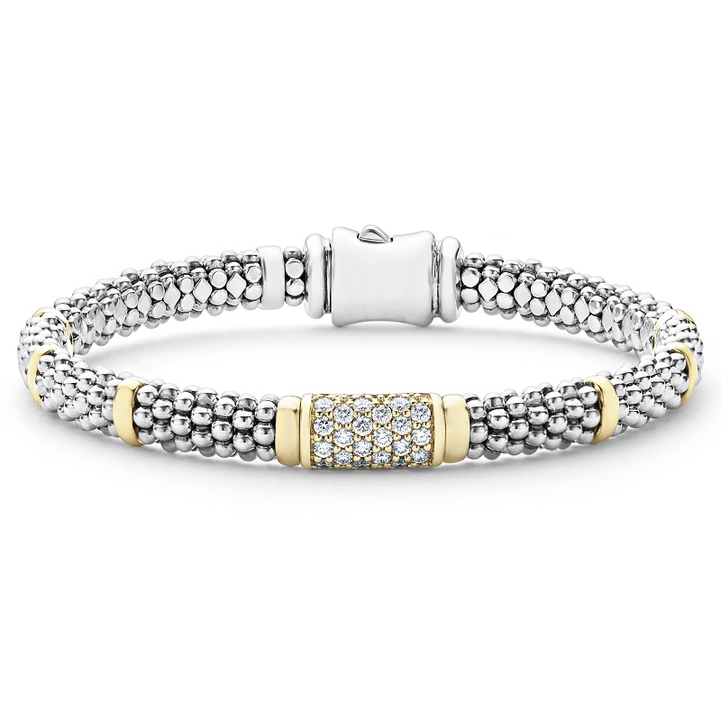 Lagos Signature Caviar 6mm Diamond Bracelet